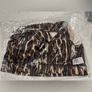 Animal Print Shadow Sport Women's Ruched Center Sports Bra Plus Size 1X